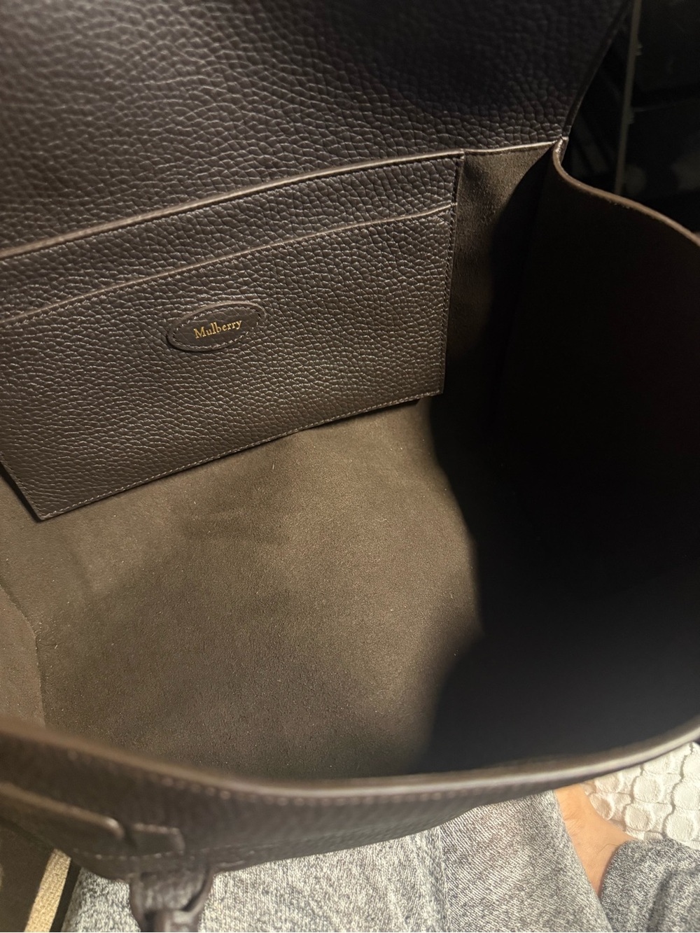 Mulberry Black Pebbled Leather Tote with Slim Shoulder Straps - Picture 5 of 7
